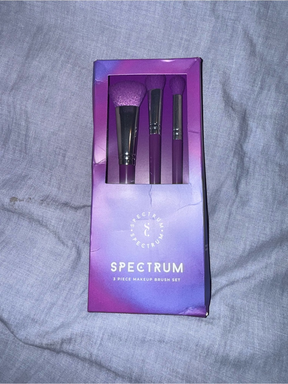 3-Piece Makeup Brush Set - Purple